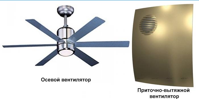 Ventilateurs axiaux et soufflage et échappement