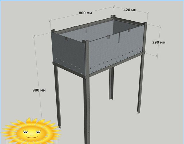 Dimensions du barbecue en métal