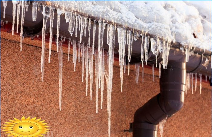 Givre sur le système de drainage