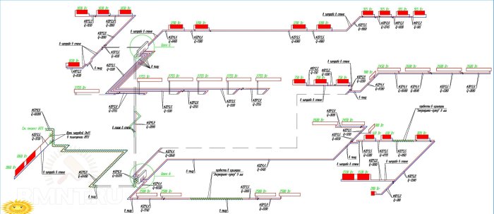 Diagramme axonométrique du système de chauffage