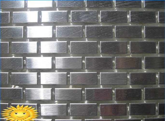 Carreaux métalliques: caractéristiques d'utilisation et exemples de photos