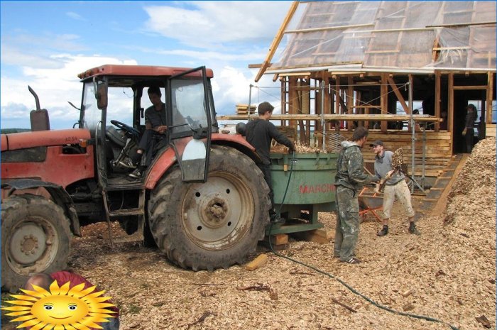 Isolation d'une maison à ossature avec de la sciure