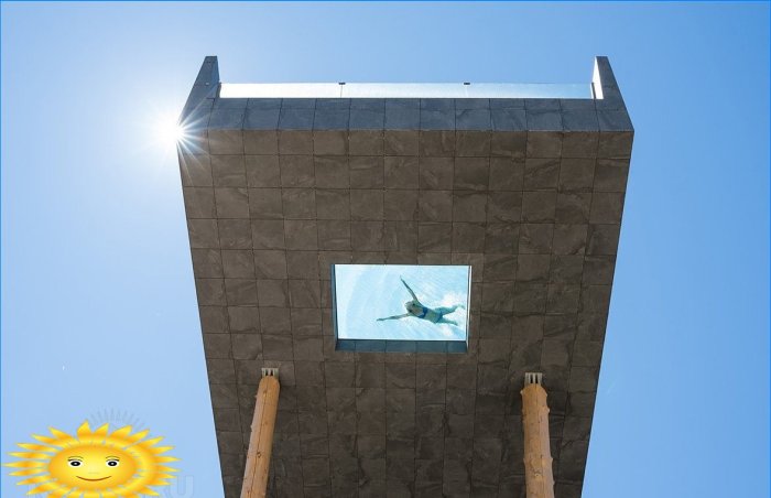 Piscines en porte-à-faux: caractéristiques, exemples de photos