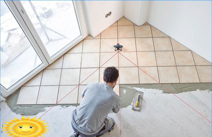 Systèmes de nivellement de carreaux ou croix et installation à l'œil