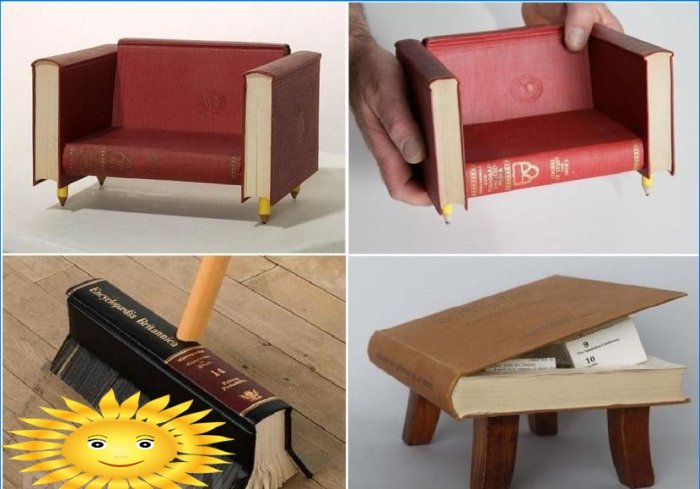 Une nouvelle vie pour les vieux livres: meubles, lampes et objets de