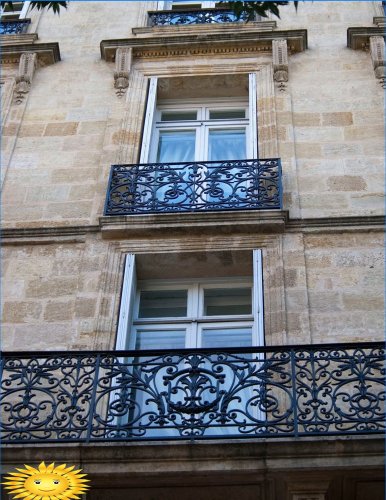 Balcon français: types, caractéristiques, disposition