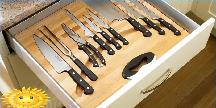 Rangement des couteaux dans la cuisine