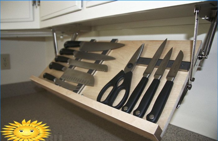 Rangement des couteaux dans la cuisine