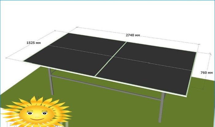Table de tennis tout temps à faire soi-même: dessins, dimensions