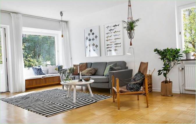 Le salon d'une maison à Stockholm