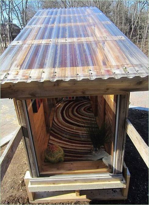 Toit transparent dans une maison en bois inhabituelle