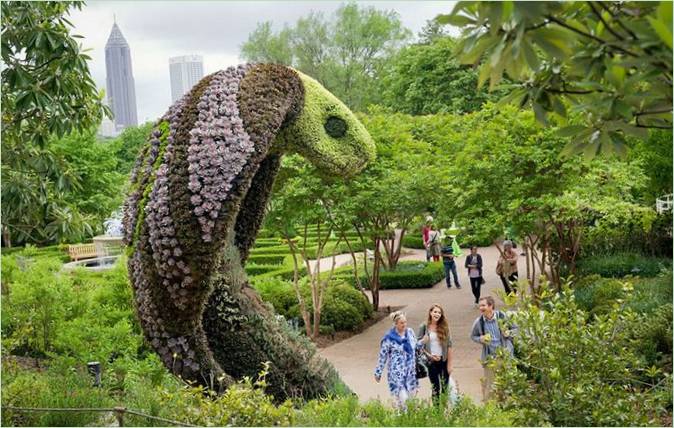 Sculpture de fleurs vivantes aux Jardins botaniques d'Atlanta