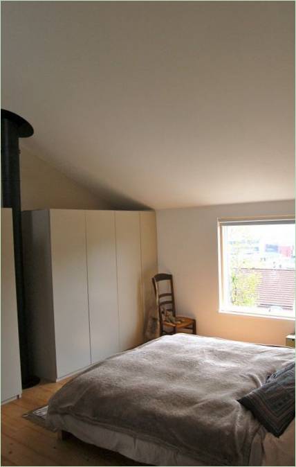 Intérieur de la chambre principale en gris