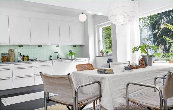 Le coin cuisine d'une maison à Stockholm
