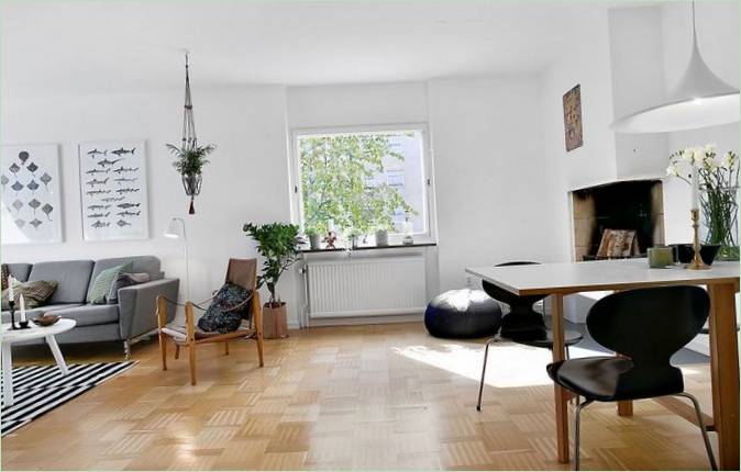 Le salon d'une maison à Stockholm