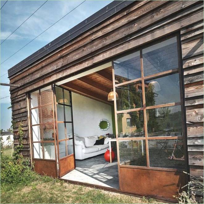 Revêtement extérieur en lattes de bois