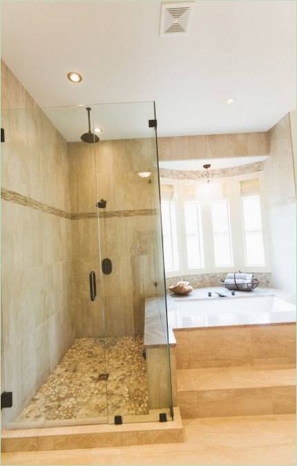 Cabine de douche en verre