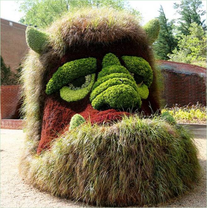 Une sculpture de fleurs fraîches aux jardins botaniques d'Atlanta