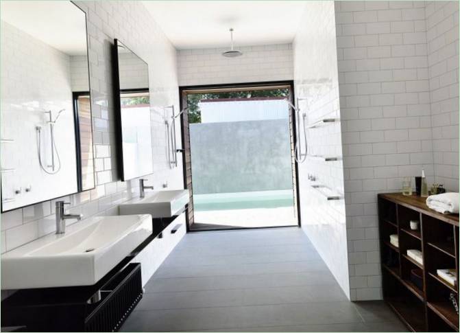 La salle de bain d'une résidence de Northcote en Australie