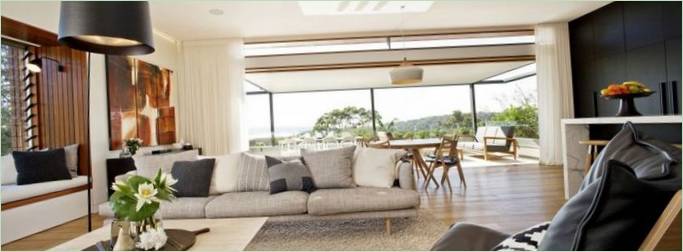 Intérieur de la Middle Harbour House en Australie