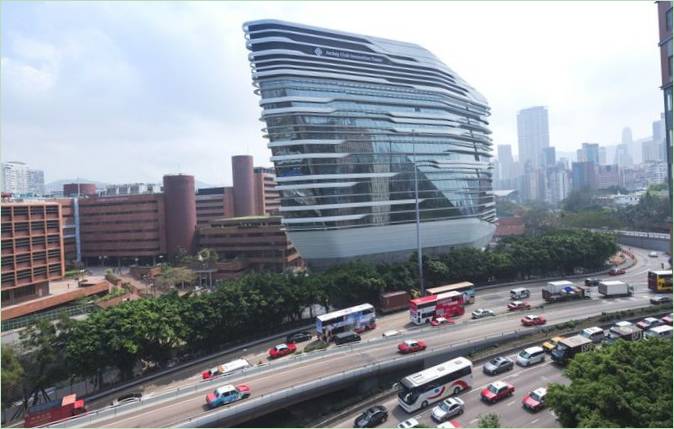 La tour d'innovation du Jockey Club à Hong Kong
