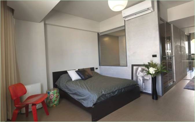 Intérieur d'une chambre dans les appartements du projet Tint