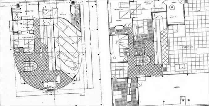 Plan d'étage de la Villa Savoye