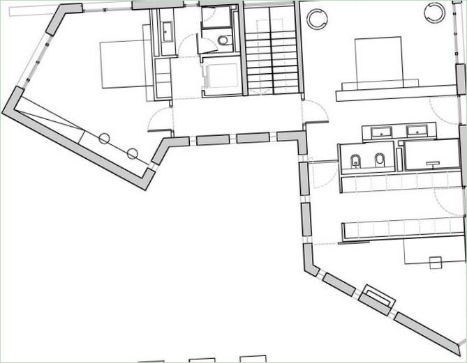 Plans d'étage schéma de la résidence privée A House