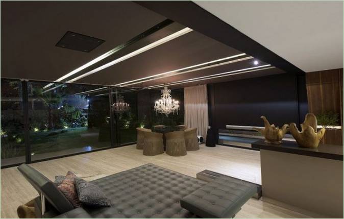 Salon de la Casa Lomas II, maison de campagne de luxe au Mexique