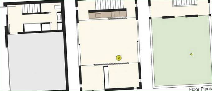 Plans d'une maison sur une pente