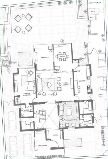 Plans d'étage pour une maison privée