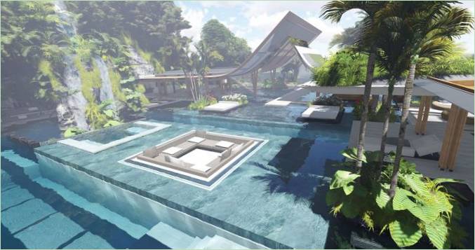 Une piscine à plusieurs niveaux