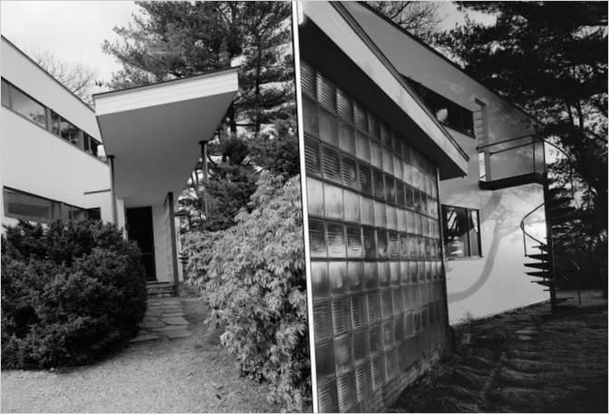 La façade d'une maison de Gropius