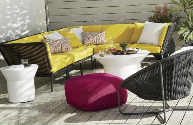 Meubles de jardin : canapé Sunbrella de Crate & ; Barrel Meubles de jardin : canapé Sunbrella de Crate & ; Barrel