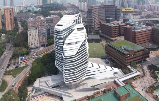 La tour d'innovation du Jockey Club à Hong Kong
