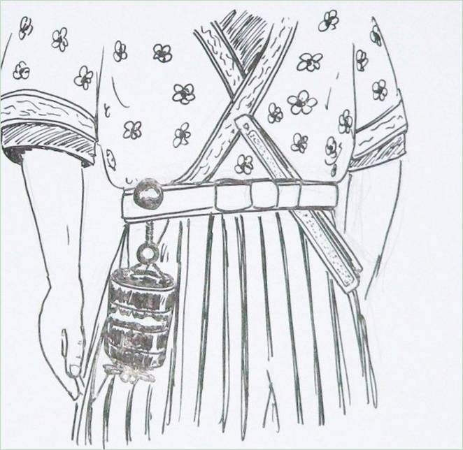 Dessiner un kimono au crayon