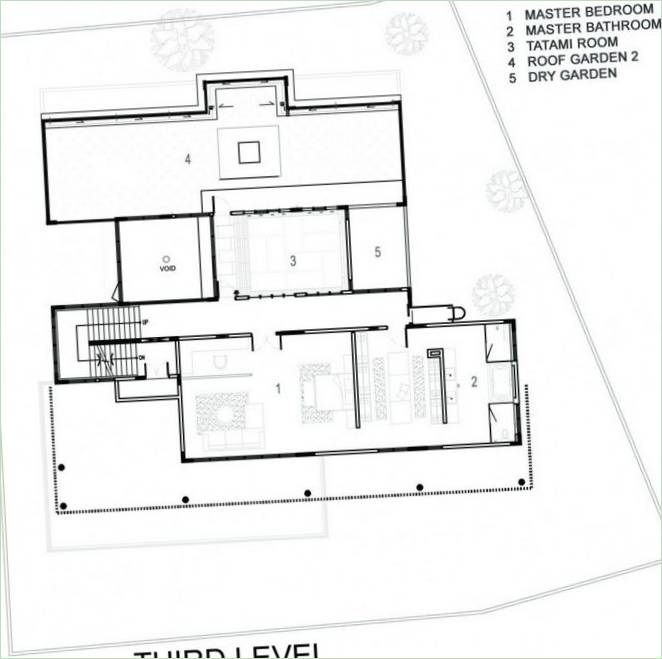 Plan d'étage de la maison N18 par l'architecte DRTAN LM
