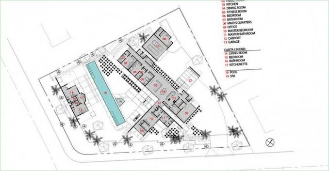 Plan d'une maison de campagne de la résidence Dee aux États-Unis