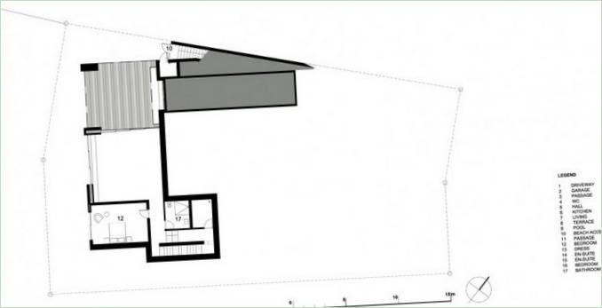 Plan d'une villa moderne sur la plage de Vame, Afrique du Sud