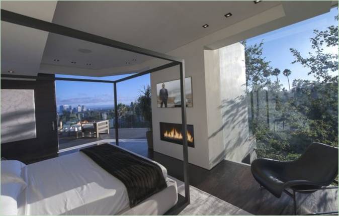 Chambre à coucher du manoir Laurel Way par Whipple Russell Architects en Californie
