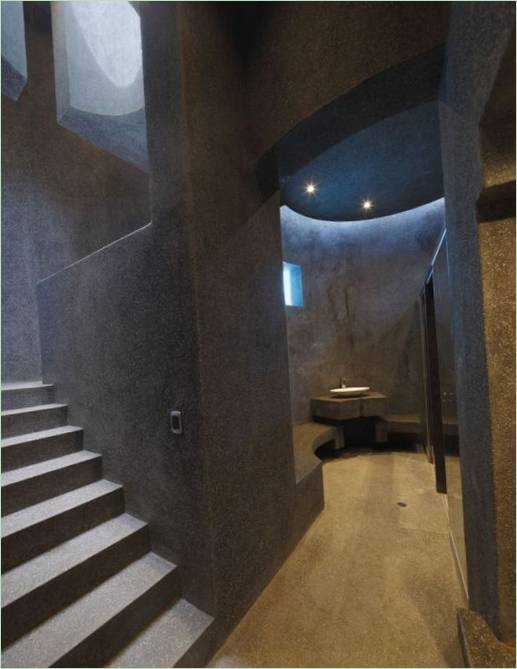Intérieur de la maison privée La Planicie en style futuriste, Pérou