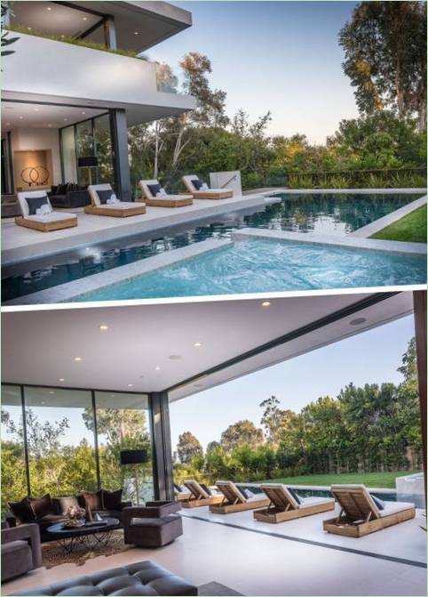 Cloisons en verre dans une maison en Californie