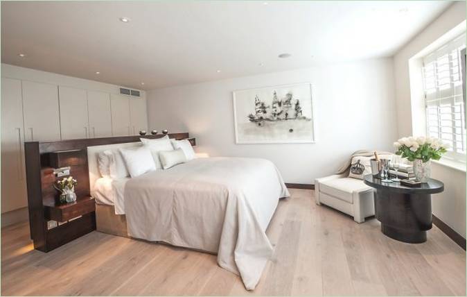 La chambre à coucher de Belgrave Mews à Londres