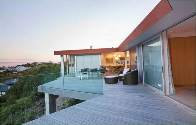 Terrasse de la maison Redcliffs en Nouvelle-Zélande