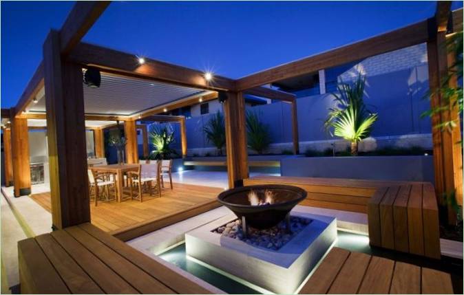 Terrasse intérieure de la maison de plage de Hillarys