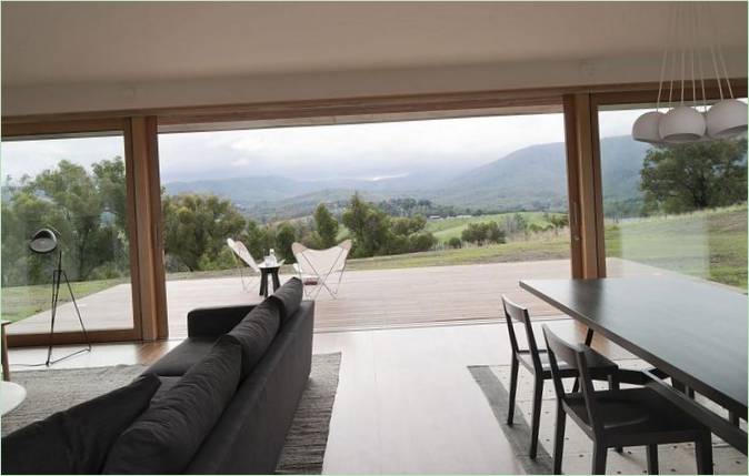 Fenêtres panoramiques d'une résidence à Healesville