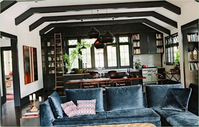 Intérieur du salon dans l'ancienne bibliothèque