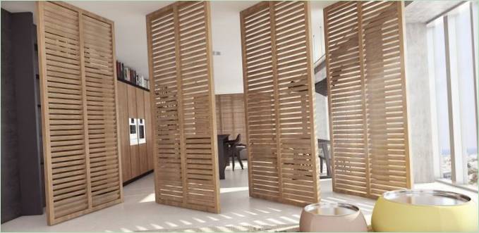 Cloison en bois dans la chambre