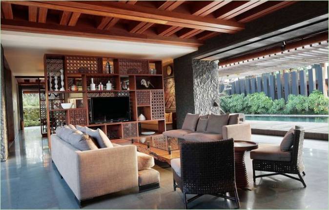 Design intérieur du salon de la Villa Pekatu