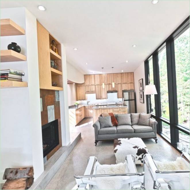 Le salon d'un chalet à Val-des-Monts